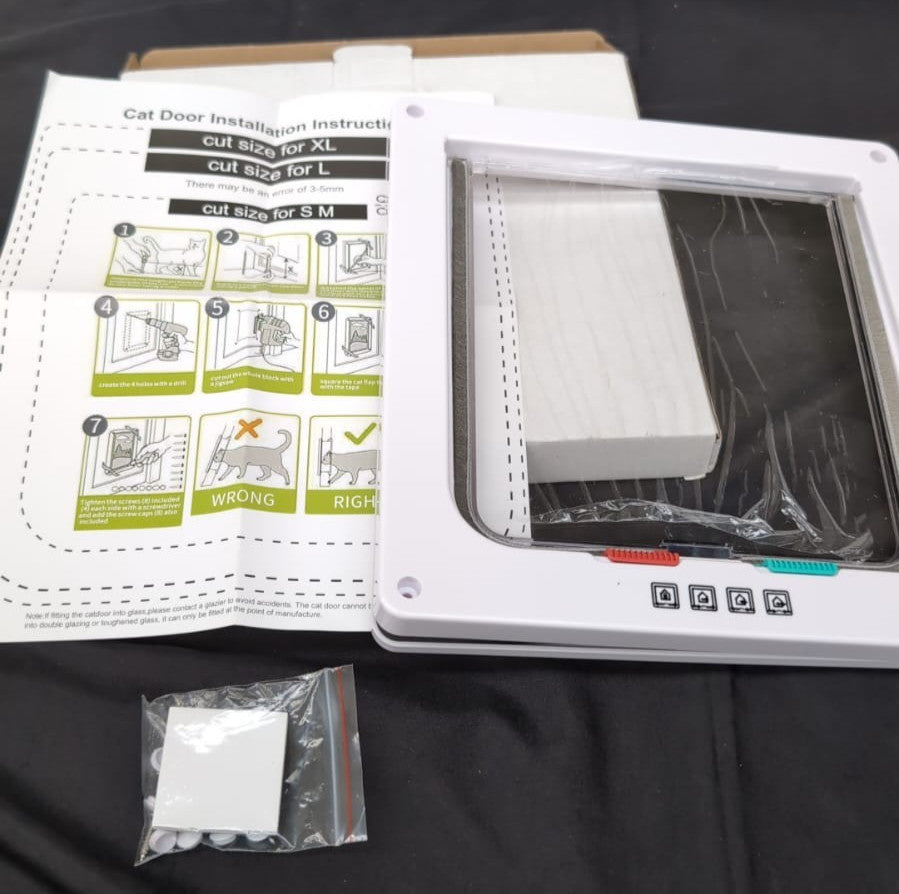 Medium Cat Flap Door, Safe and Lockable Cat Door for Windows for Thin Door