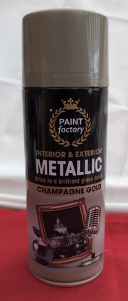 PF Metallic Champagne Gold Spray Paint 400ML - High Gloss (packaging scuffed)