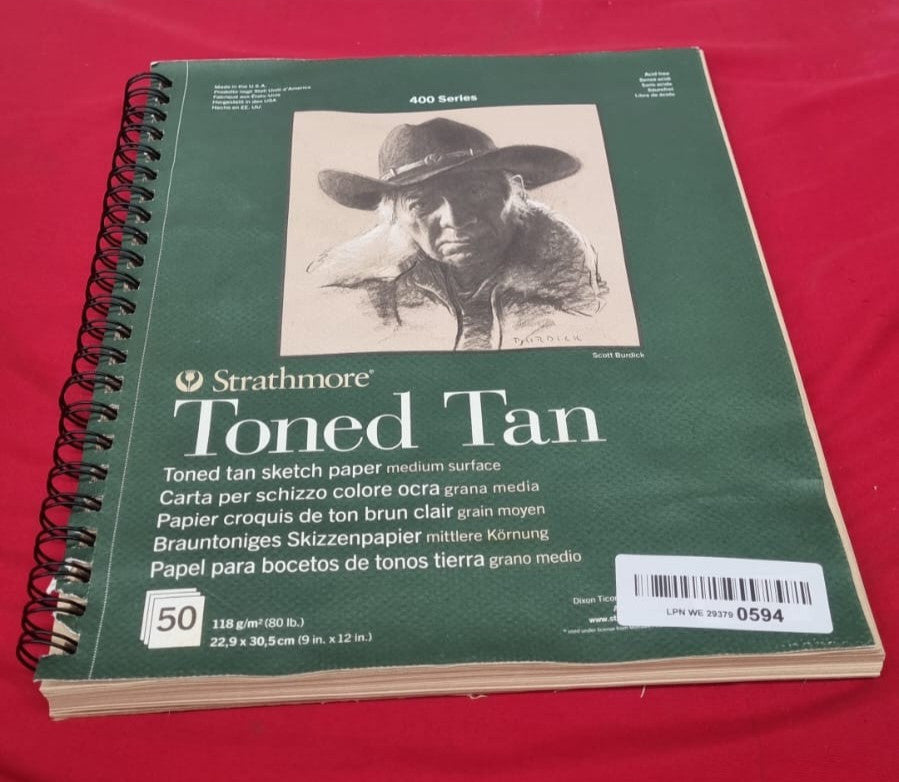 400 Toned 118gsm Paper Spiral Bound Sketchpad Fine Grain