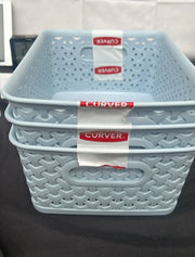 Curver My Style Small Rectangular Storage Basket  - Blue (Pack of 3 ONLY)