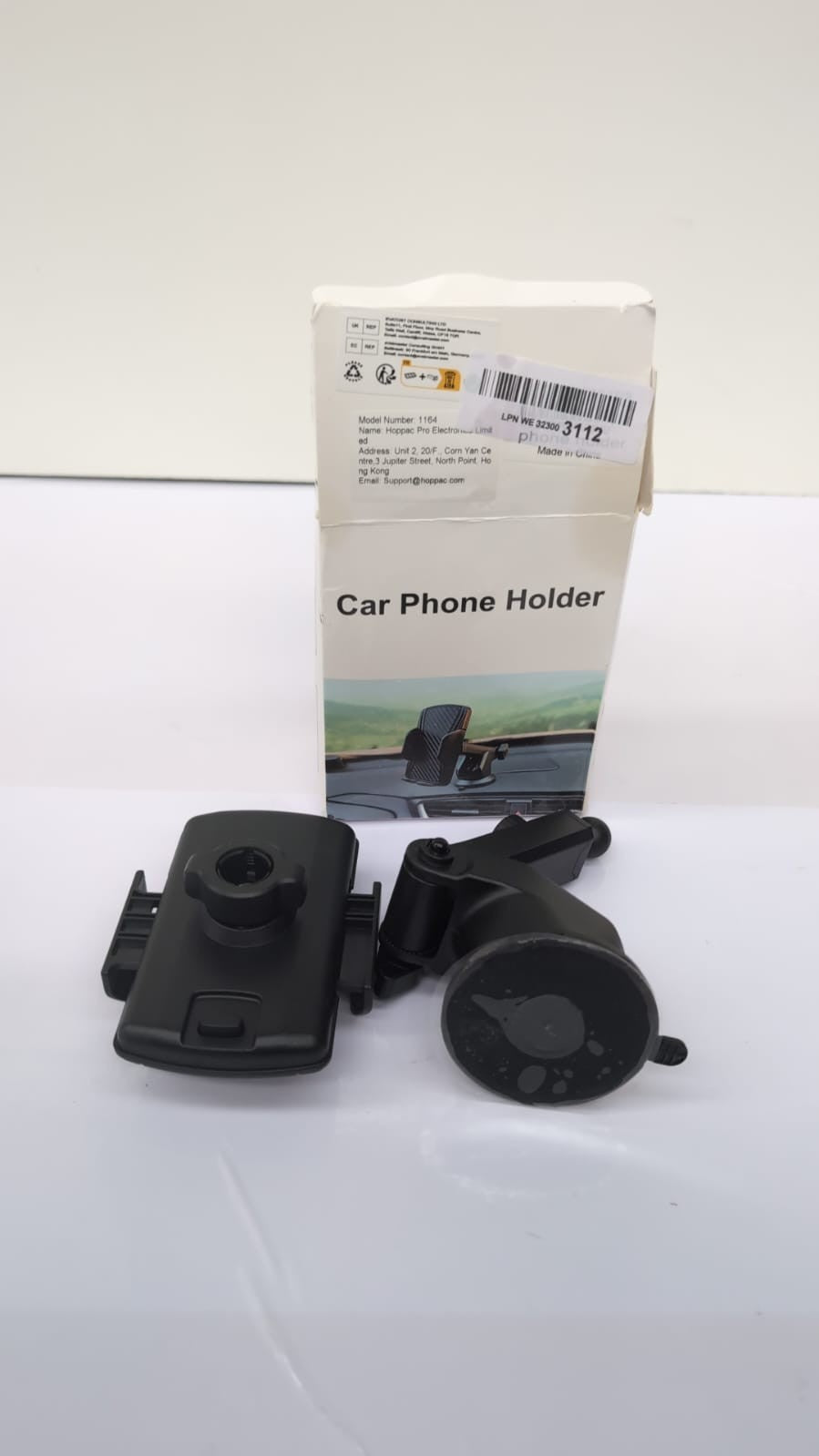 Hoppac Car Phone Holder – Strong Suction, 360° Mount  (Damaged Box)