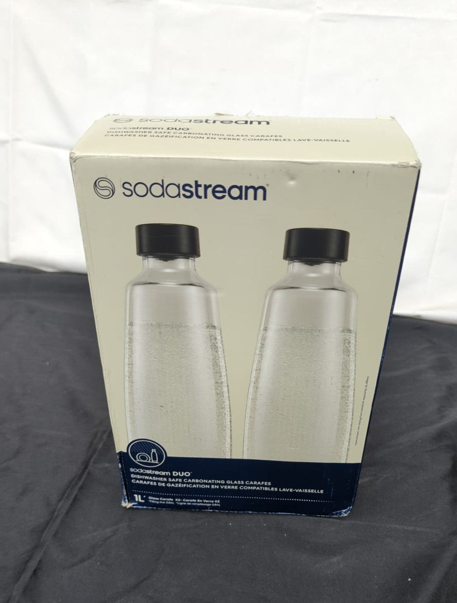 SodaStream Bipack 2X 1 litre glass bottles compatible with Duo ( BOX DAMAGED)