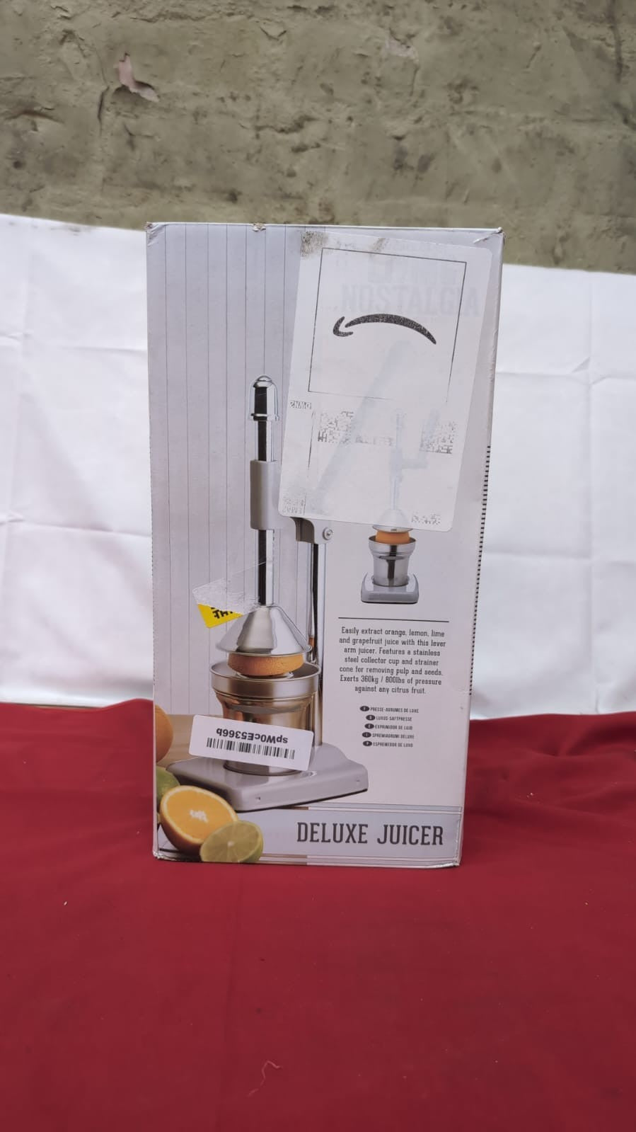 KitchenCraft Nostalgia Heavy Duty Lever Arm Manual Orange Juicer (box damaged)