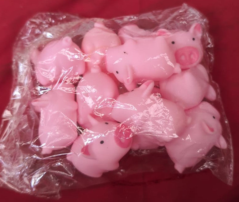Mini Rubber Pigs Resin Bath Toy Float Squeak Piggy Baby Bathtub Toys (12pack)