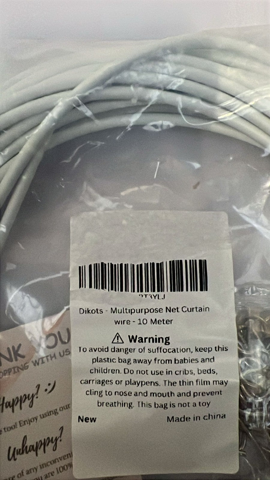 Net Curtain Wire and Hooks Set - 10M Curtain wire kit