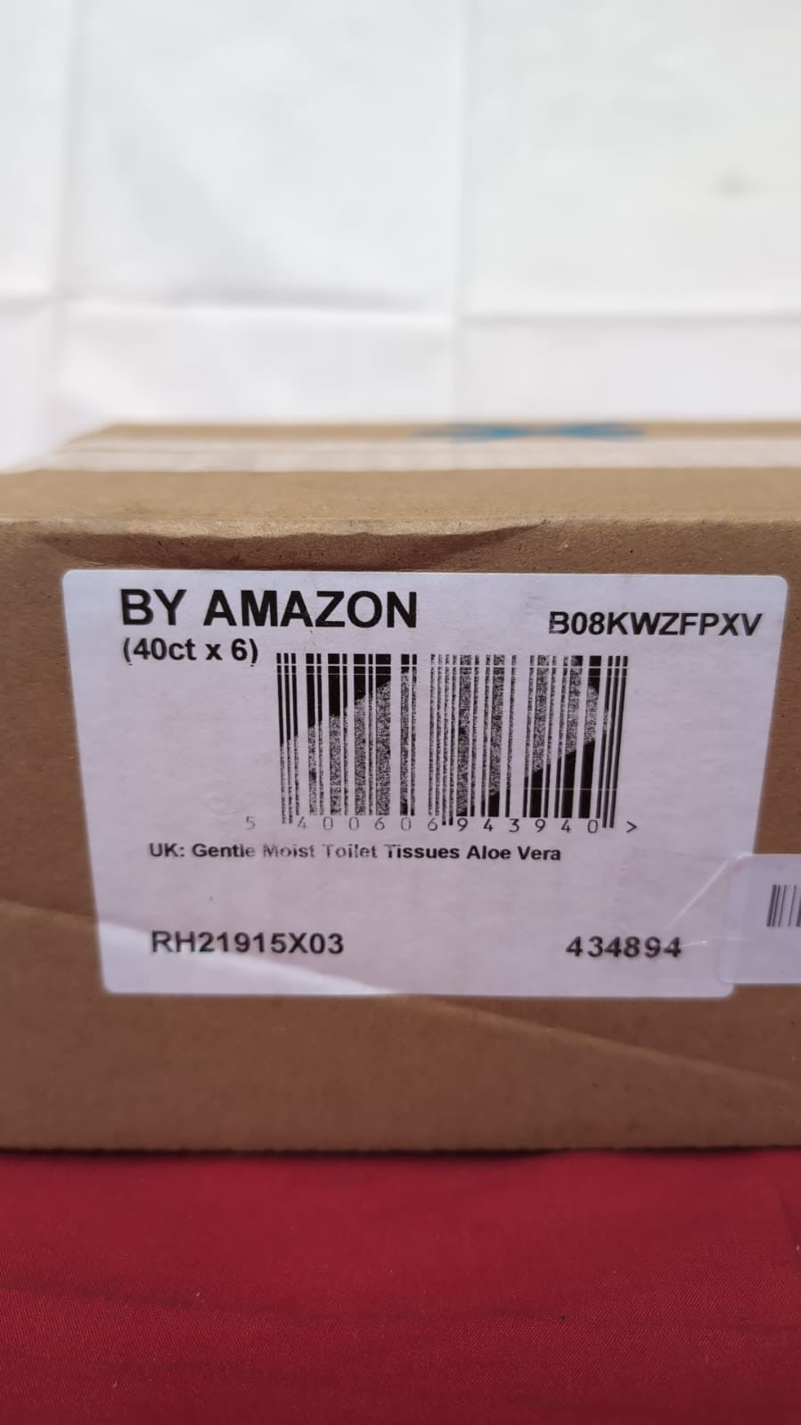 by Amazon Gentle Moist Toilet Tissues with Aloe Vera, Flushable, 6 Packs 40sheet