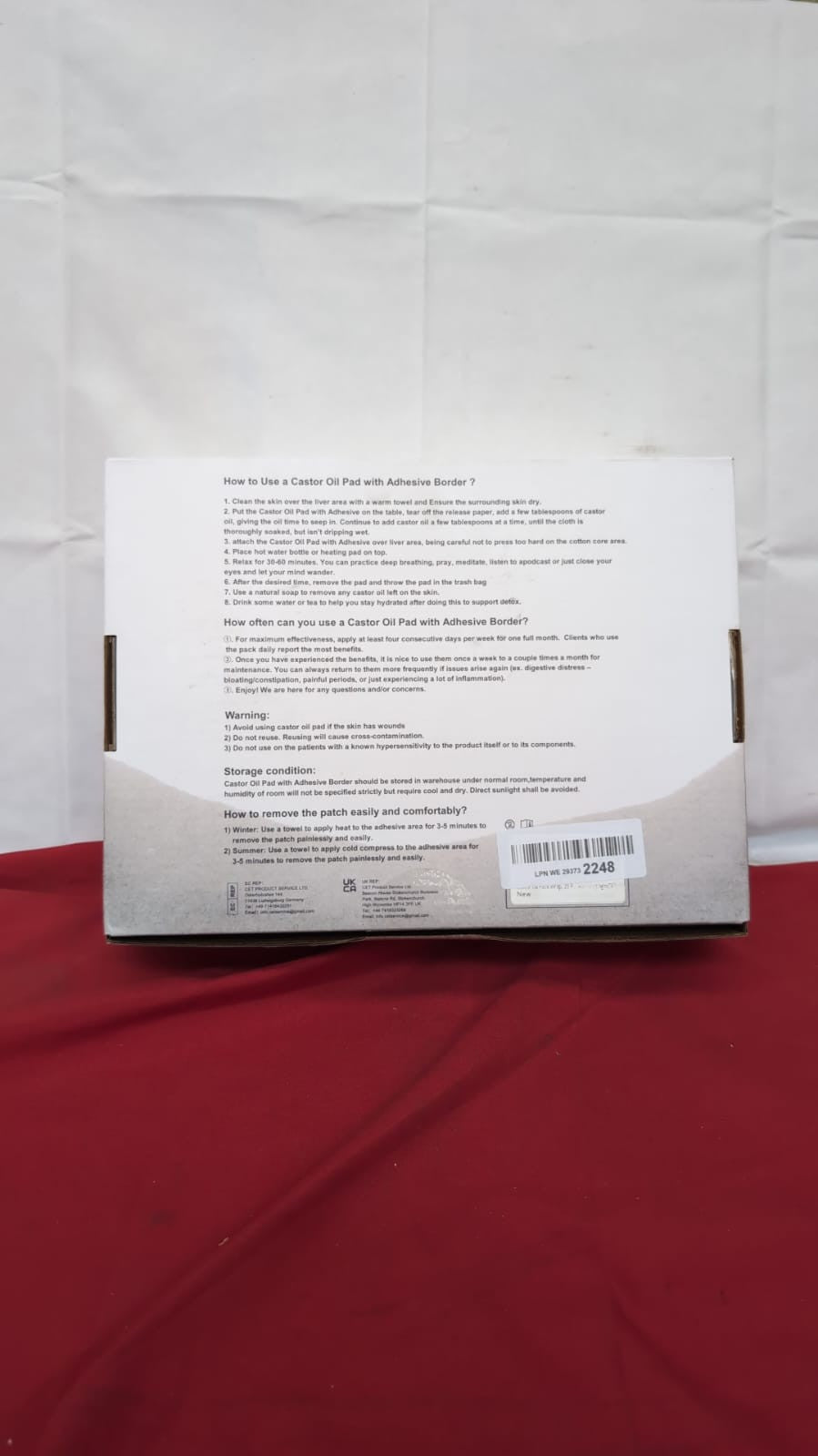 Castor Oil Pack 20 PCS 237 ml Wrap Muscle Joint Pain Relief (packaging damaged)