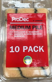 ProDec 10 Piece Medium Pile 4" Mini Rollers for Emulsion Paint