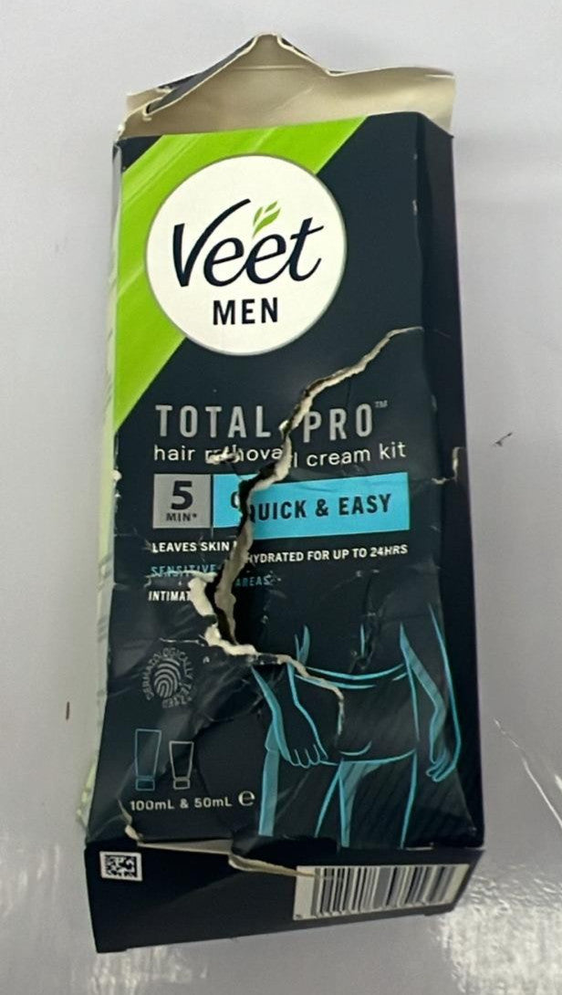 Veet Men's Intimate Hair Removal Kit - 100 ml Cream, 50 ml (BOX DAMAGED)