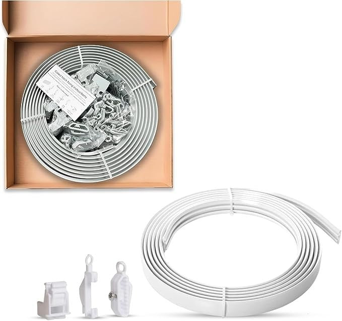 Evokk BENDABLE CURTAIN TRACK FOR STRAIGHT & BAY WINDOW RAIL Top or Face Fix all