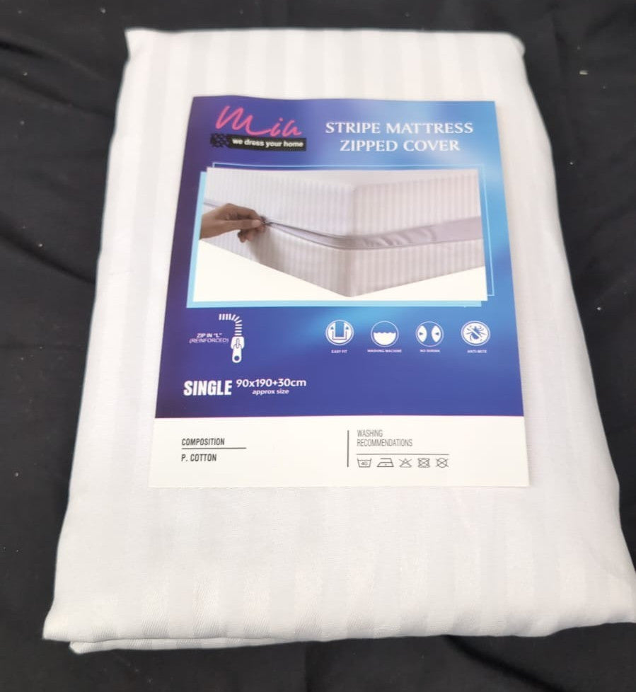 stripe mattress zipped cover