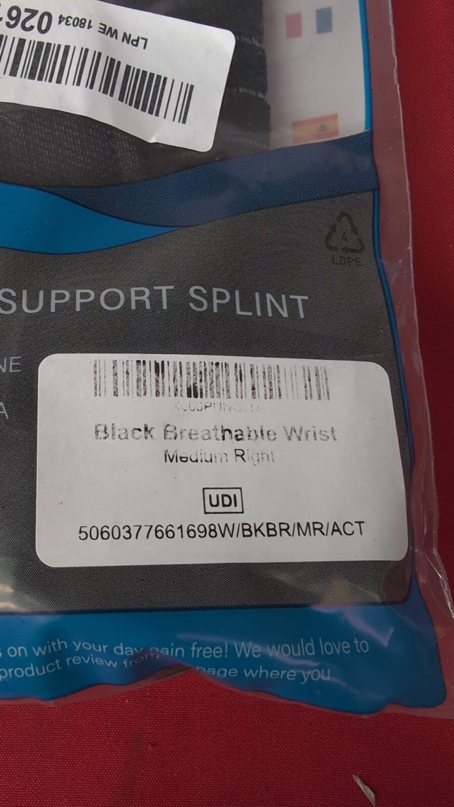 Breathable Wrist Support Brace Splint - Ideal for Carpal Tunnel, Sprains, black