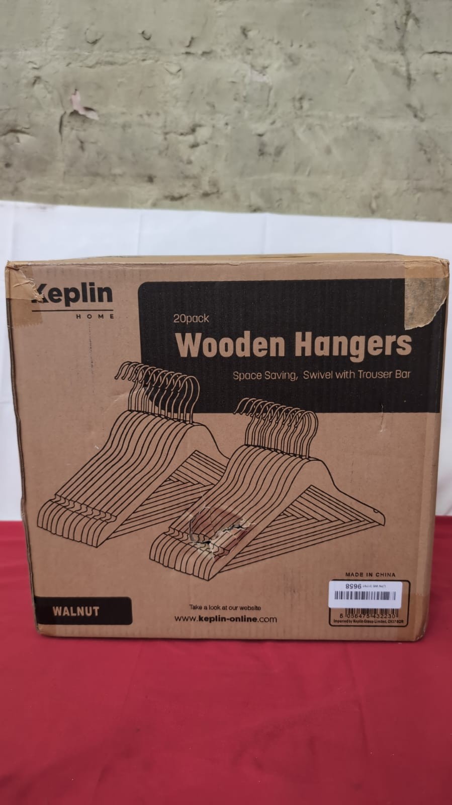 KEPLIN Strong Walnut Wood Wooden Coat Hangers 20 PACK(BOXDAMAGED)