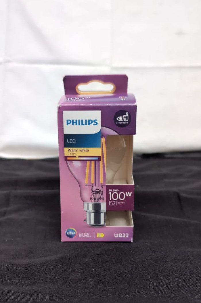 Philips LED Classic A60 Light Bulb [B22 10.5W - 100W Equivalent, Warm White