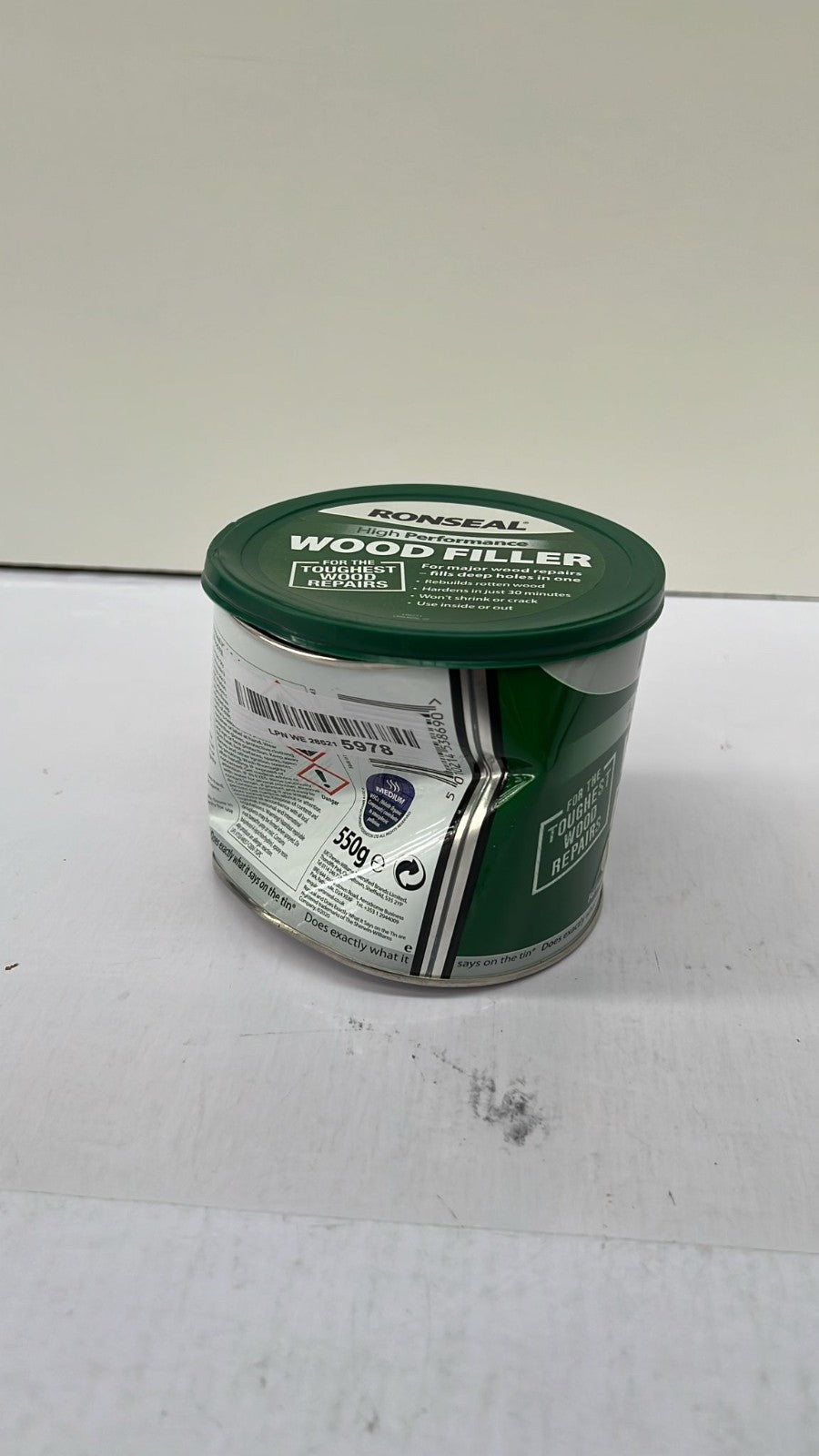 Ronseal 35304 High Performance Wood Filler - Natural 550g (TIN DAMAGED)