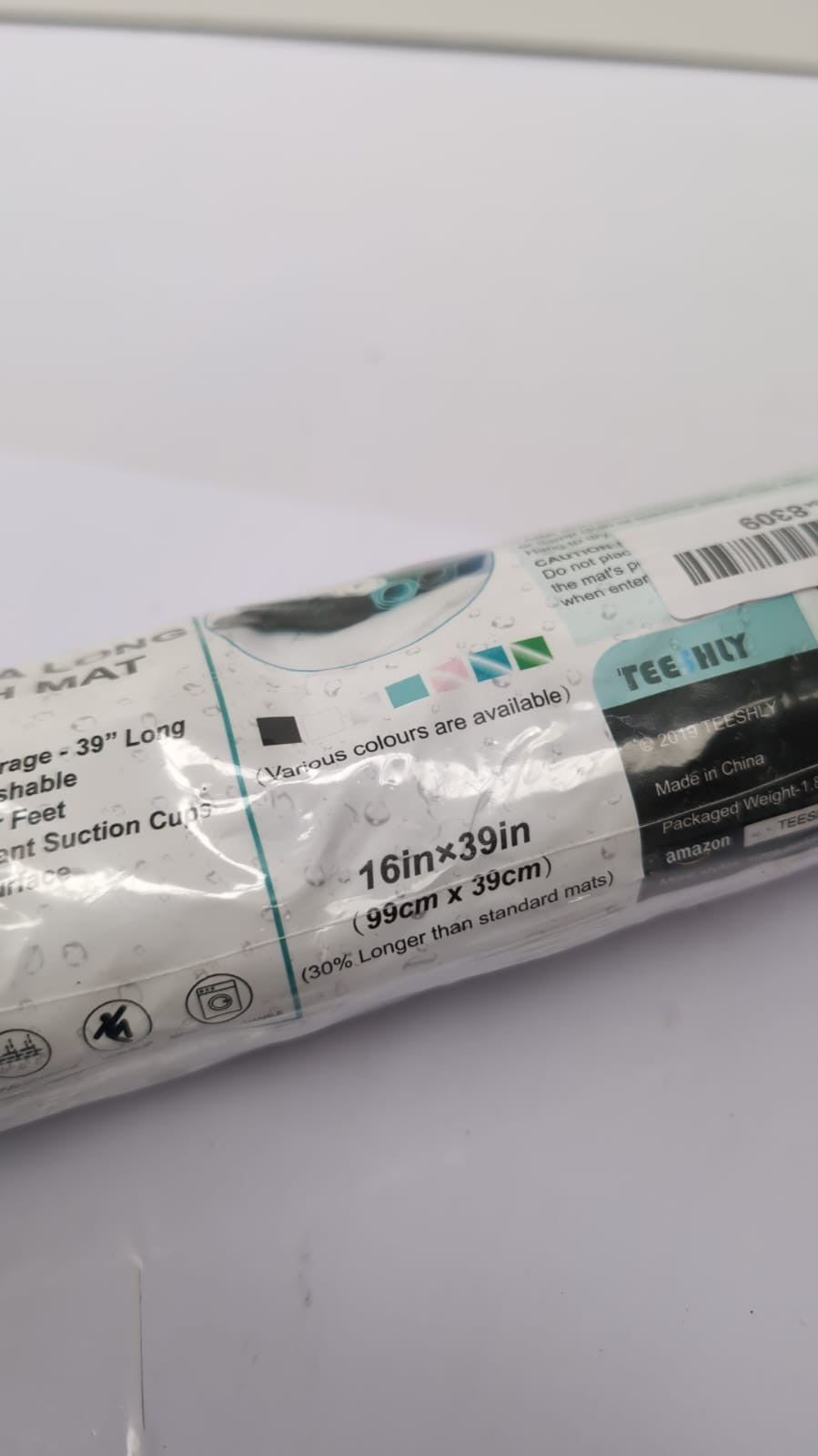 TEESHLY Bathtub Mats for Shower Tub Extra Long Non-Slip Bath Mat,99x 39cmWhite