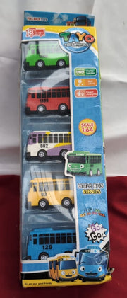 Toy Bus with Box,Mini Model Pull Back Cars,Friction 5 pcs (packaging damaged)