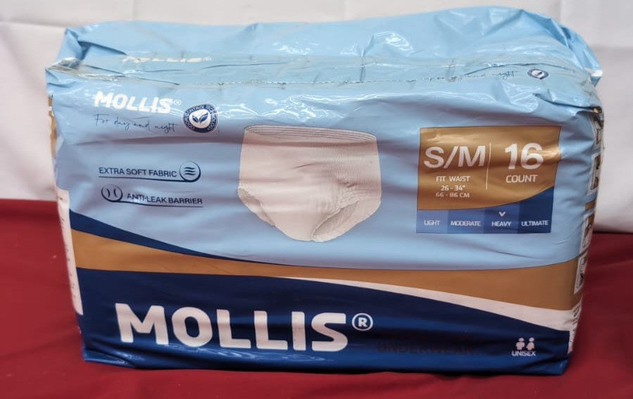 MOLLIS Incontinence Pants Women & Men, Adult Pull Up 16count (packaging damaged