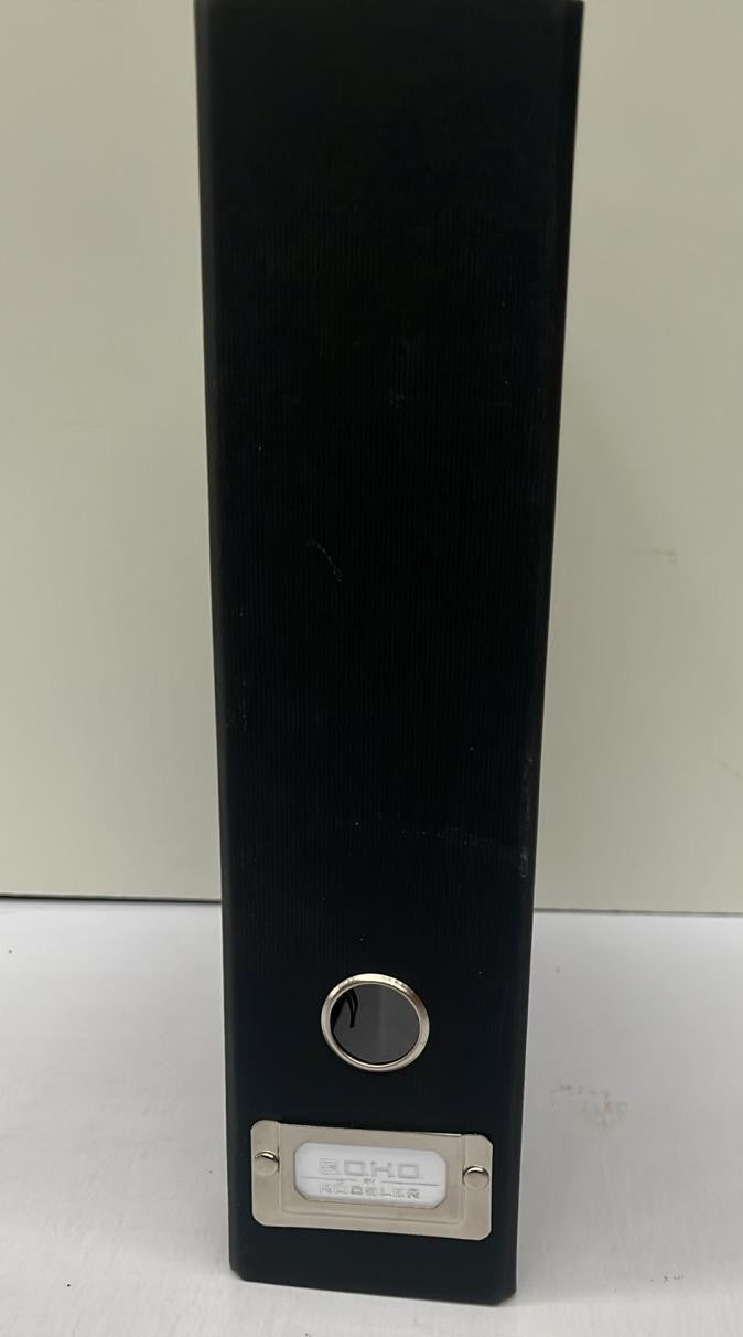 Rossler SOHO Spine Lever Arch File with Metal Index Holder - Black