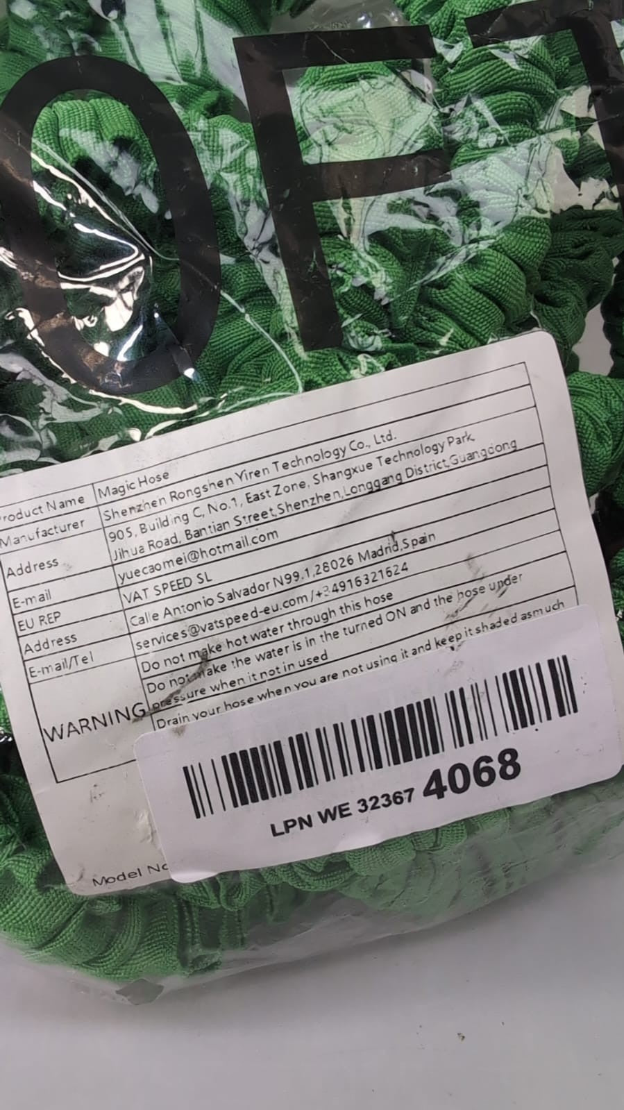 50ft Expanding Garden Water Hose Pipe with Function Spray Gun(packaging damaged)