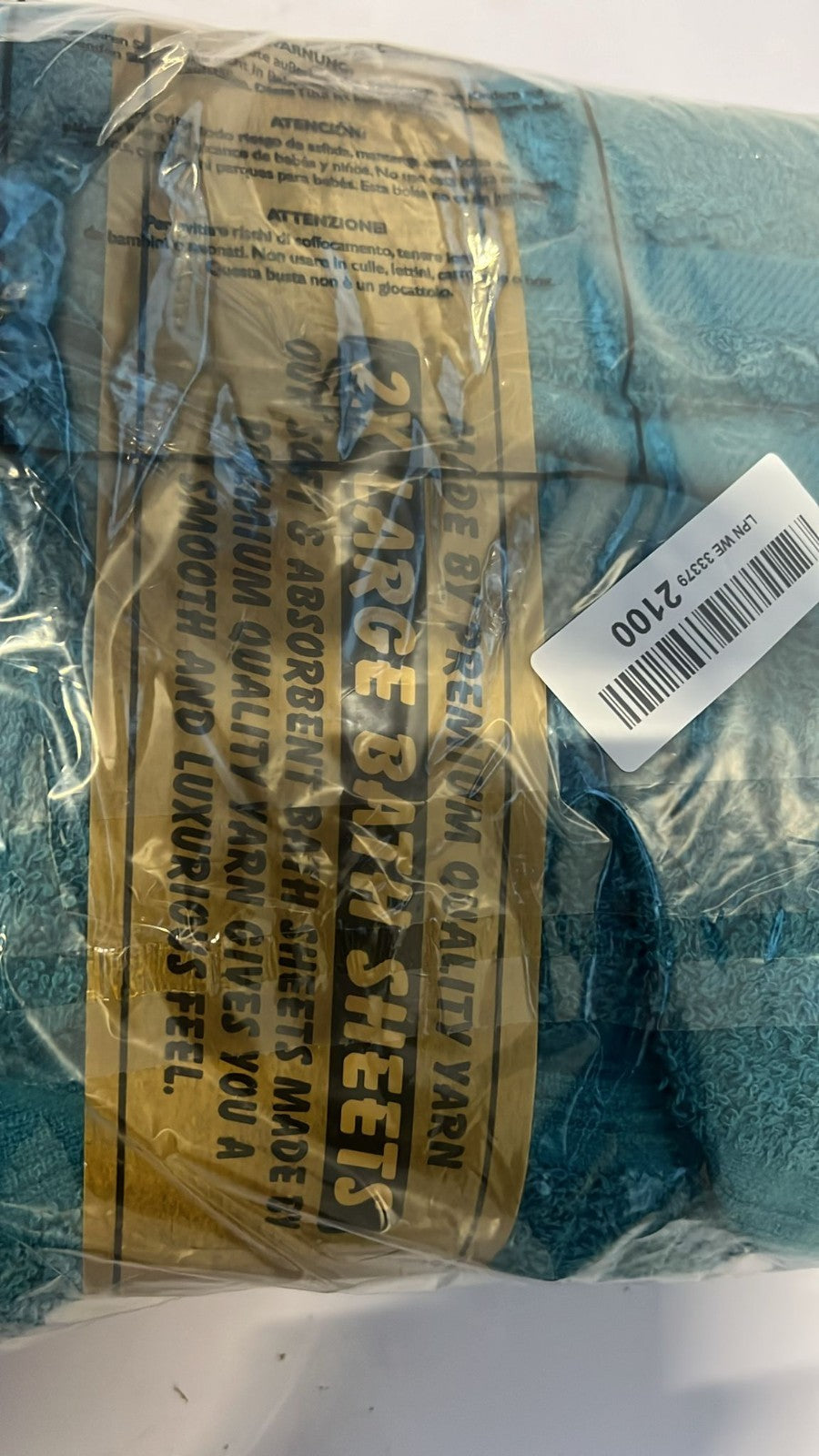 2X Large  Bath Sheet Luxury  Absorbent Quick Dry (Blue Lagoon)