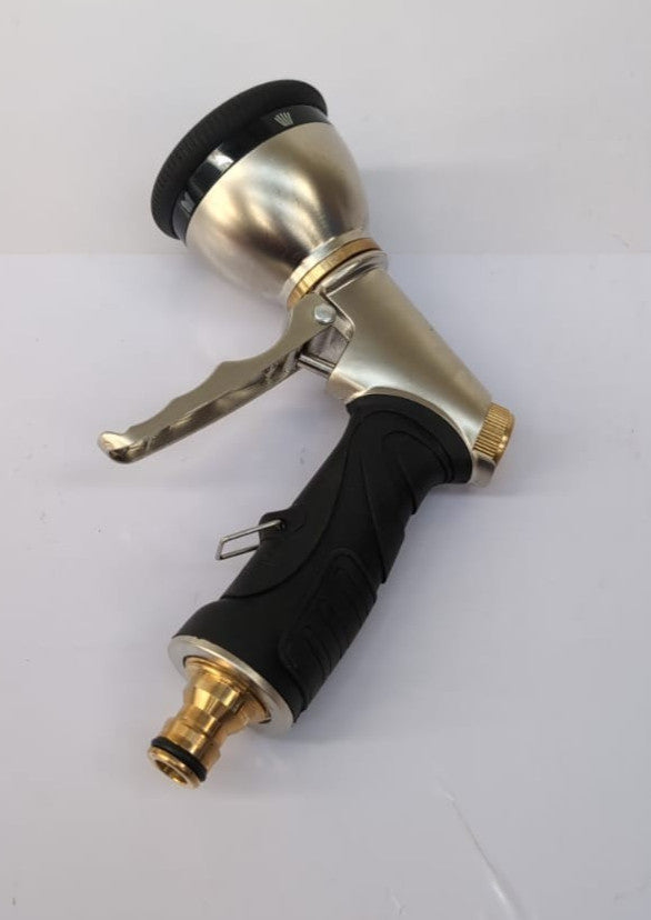 Garden Hose Spray Gun with Adjustable Patterns, 100% Heavy Duty Metal (No Box)