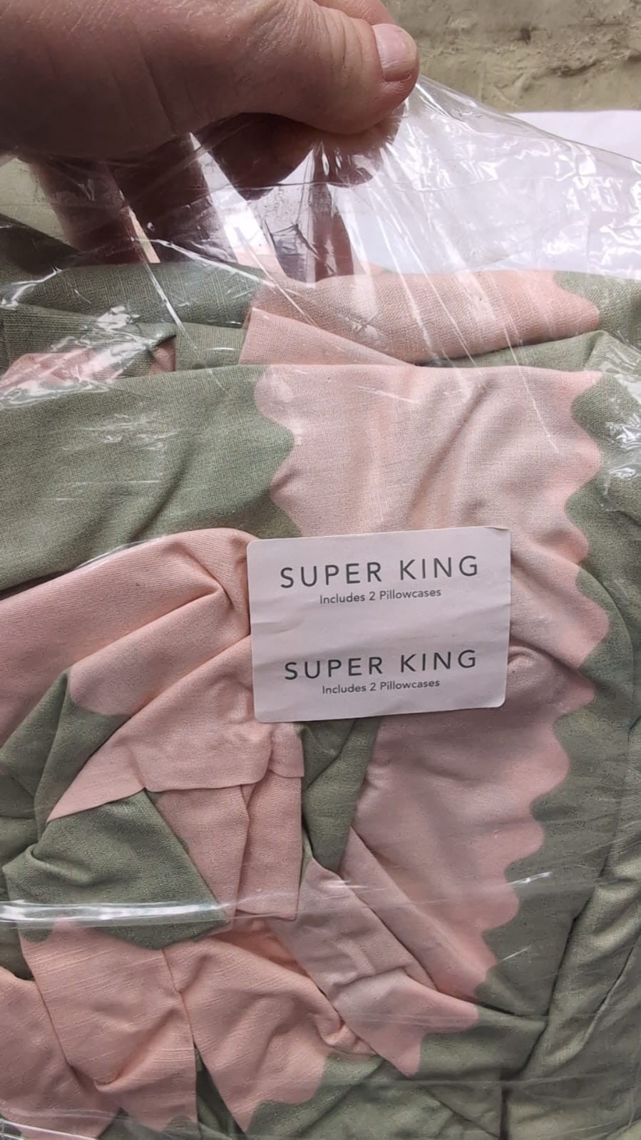 Wylder Nature Birdie Striped Duvet Cover Set, Pink/Green (Pack Damaged)