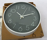 Quality Quartz Round Wall Clock Grey Modern