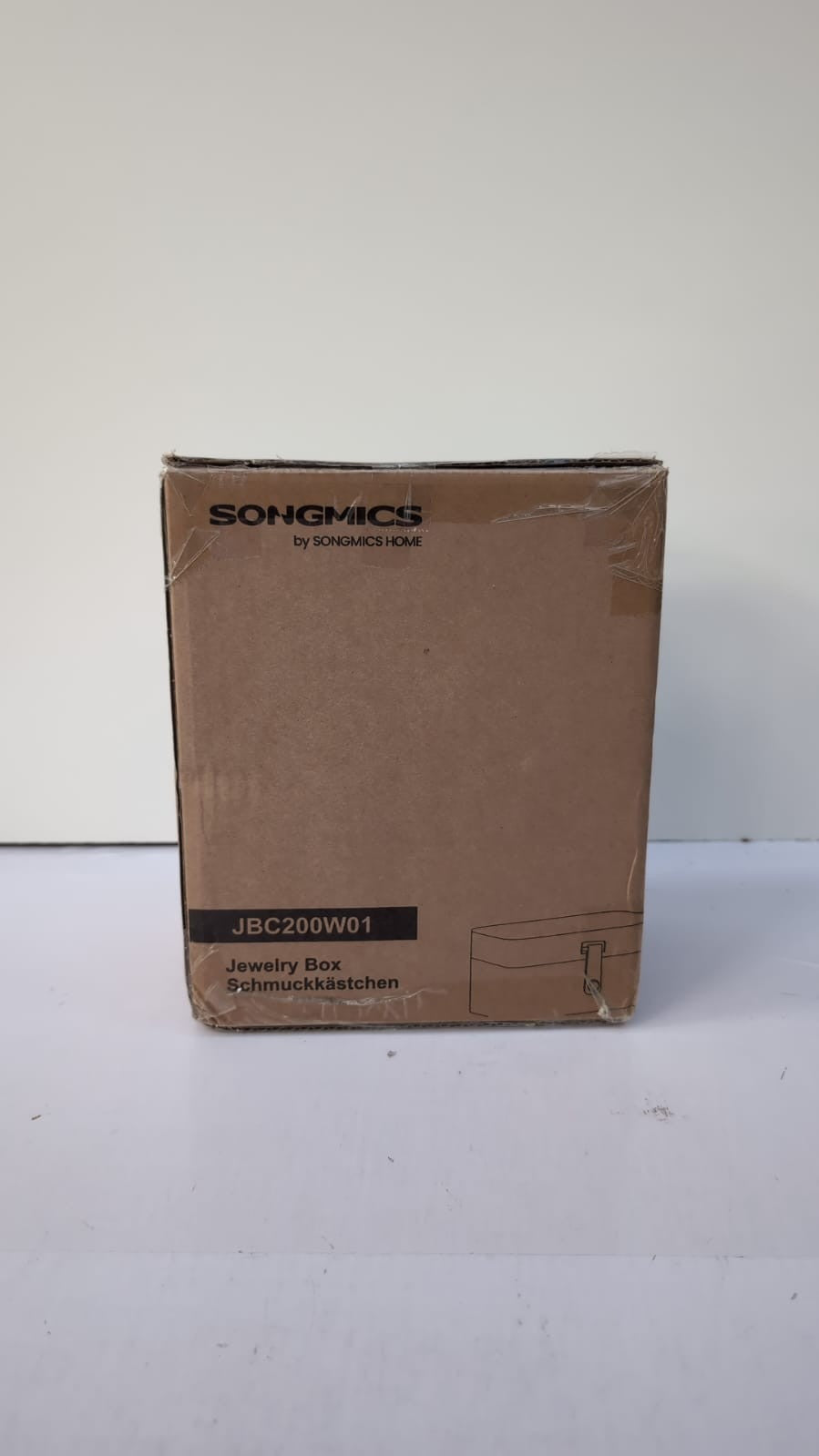 SONGMICS Jewellery Box Organiser with Mirror, 2-Layer Jewellery Storage Case