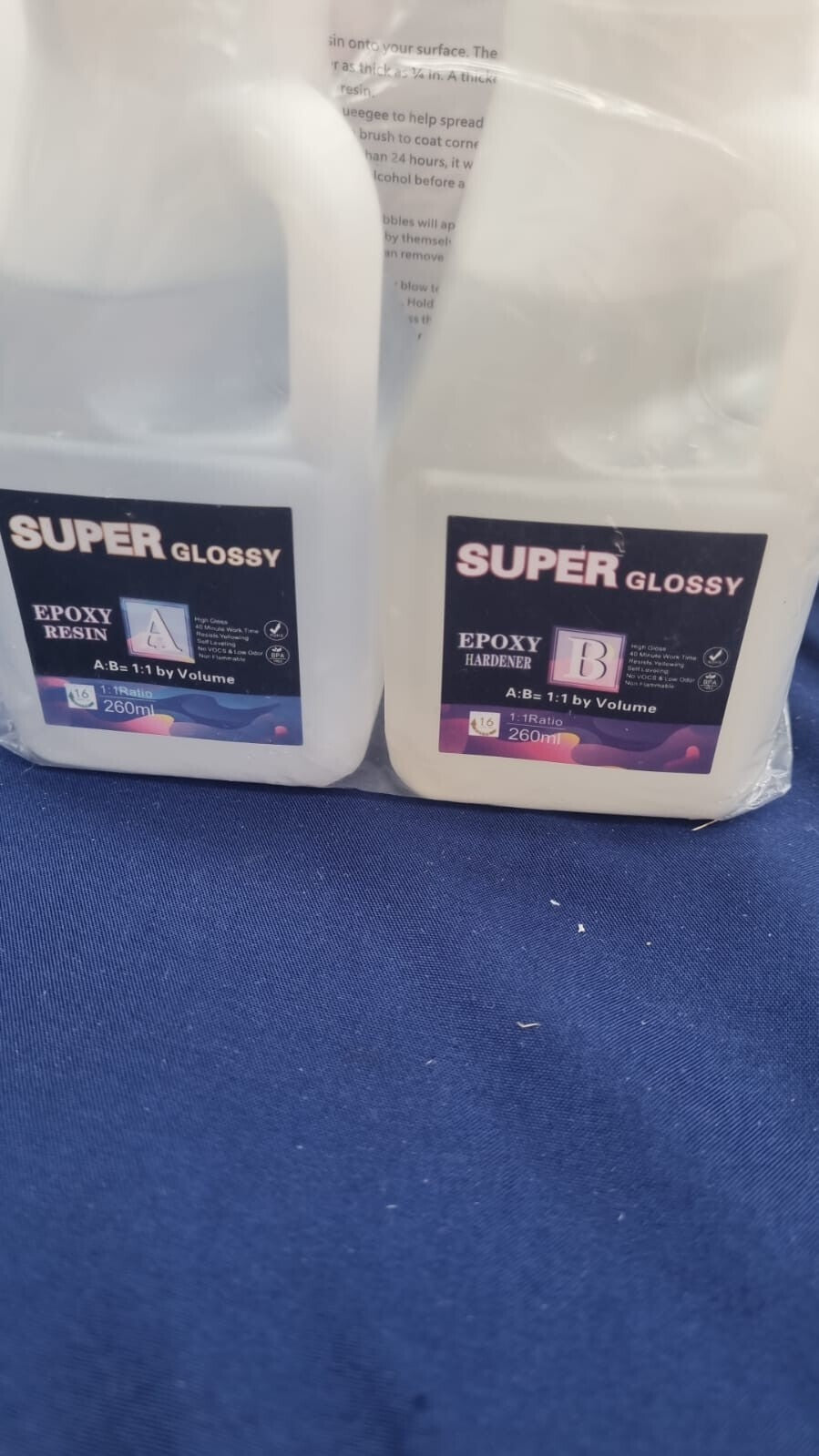 Super Glossy epoxy Resin 260ml & Hardener 260ml