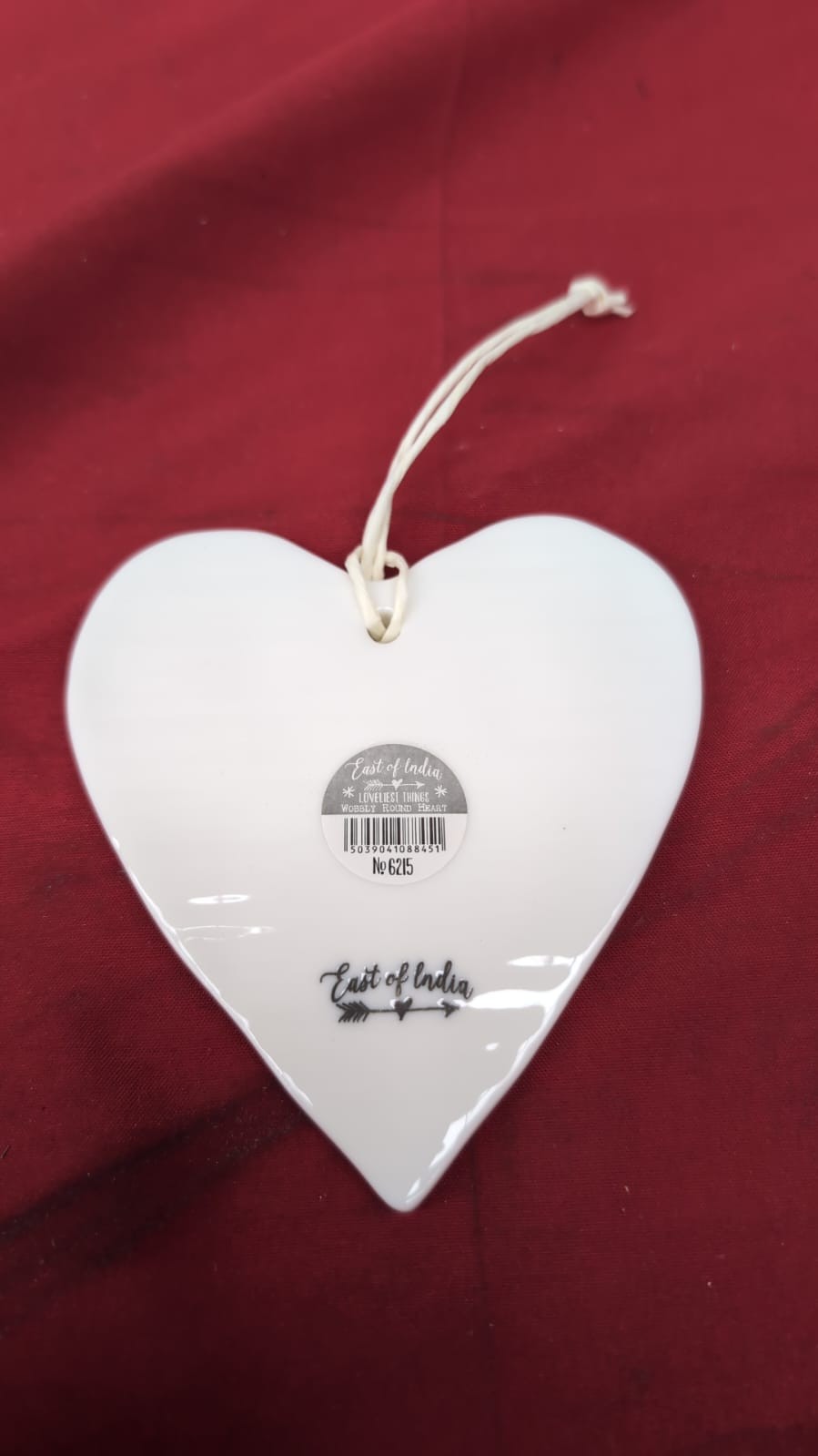 East of India Porcelein Heart Coaster 'The best things in life.' Gift