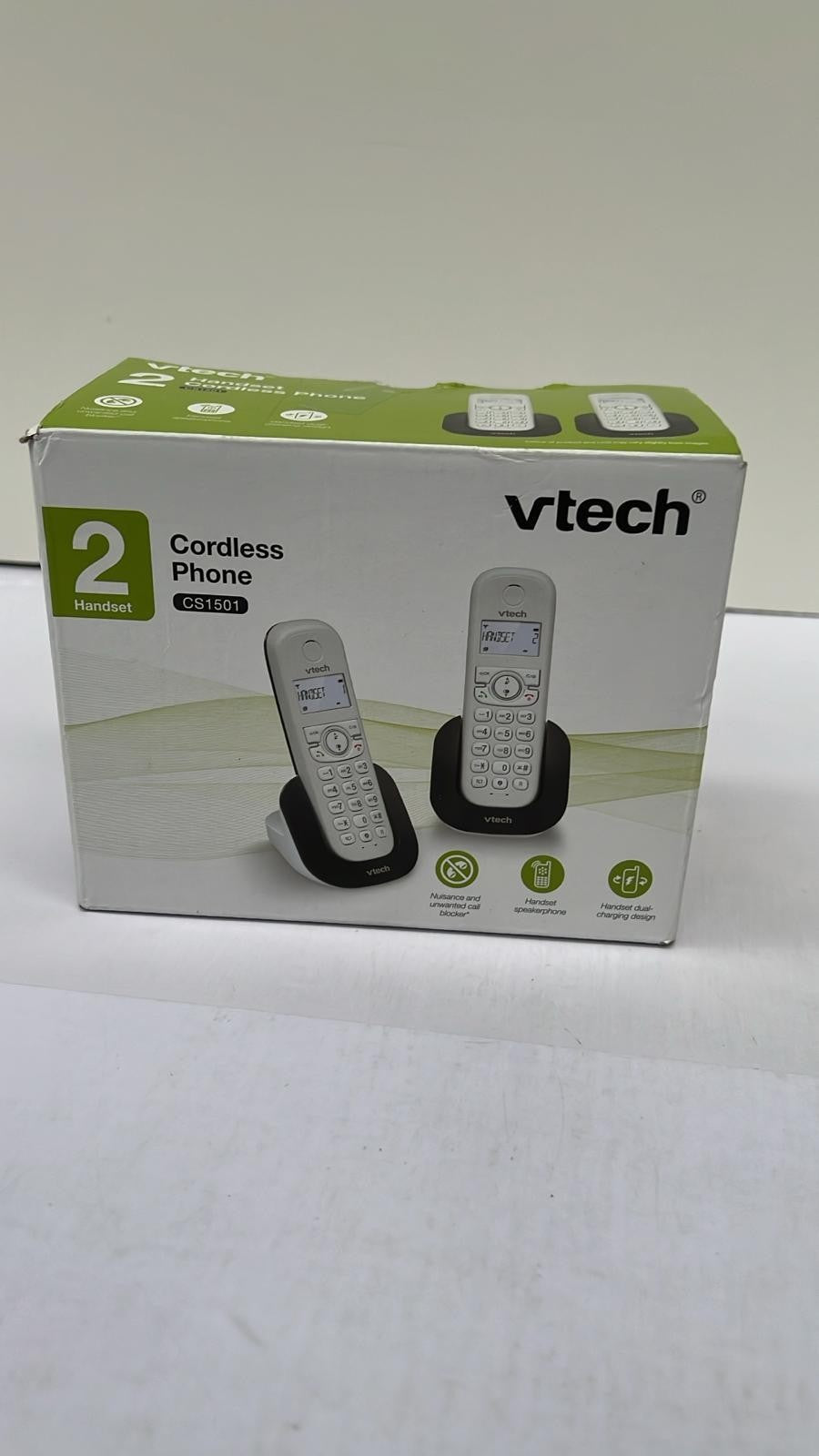 VTech CS1501 DECT Cordless Phone with Call Block, 2 Handsets