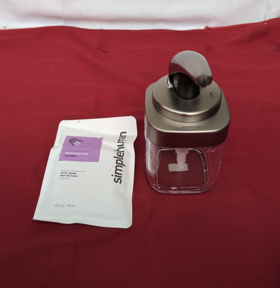 simplehuman 443ml Square Push Pump Liquid Soap Dispenser, Effortless Dispensing