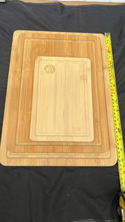 MasterChef Wooden Chopping Board Set of 3, Bamboo Cutting Boards for Kitchen