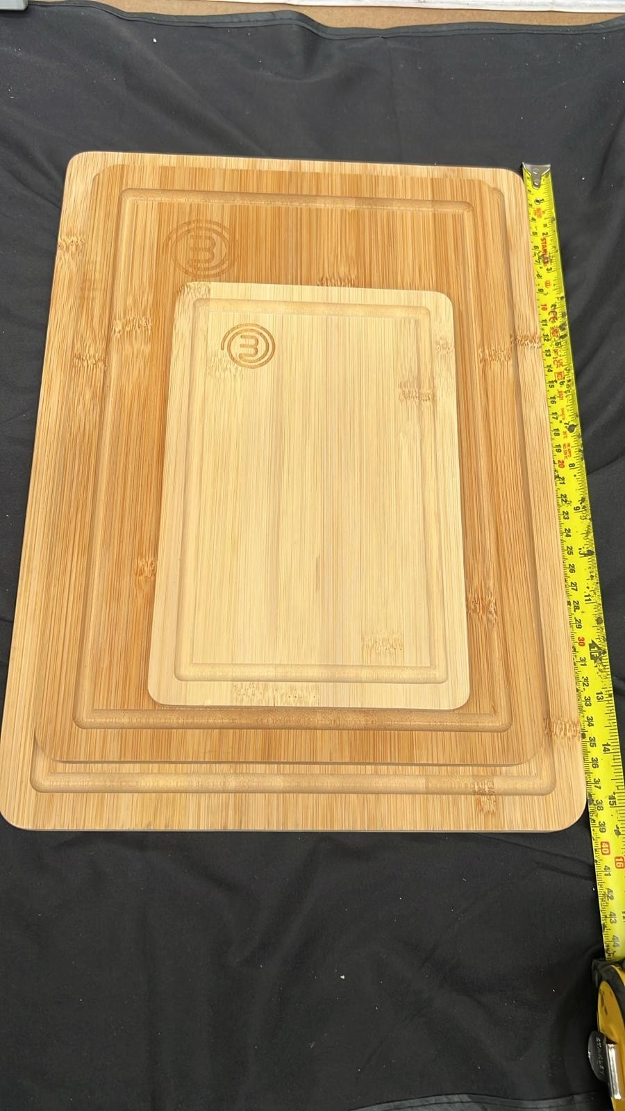 MasterChef Wooden Chopping Board Set of 3, Bamboo Cutting Boards for Kitchen