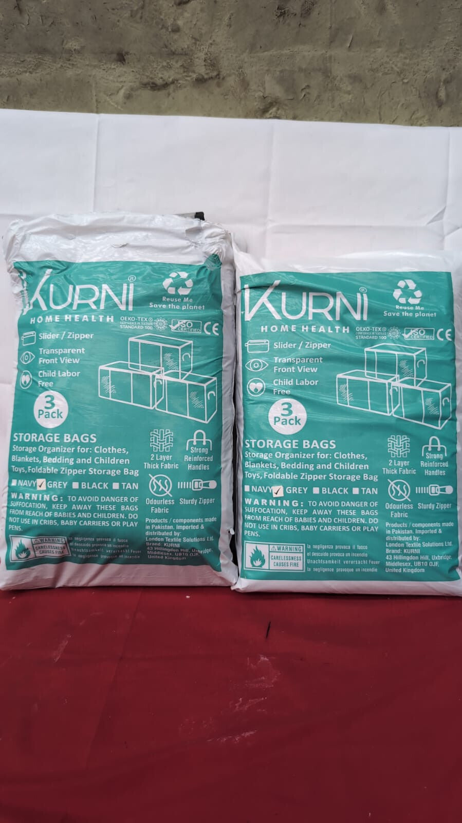 Foldable Storage Bag Organizers With Clear Window (6 pack - packaging opened)