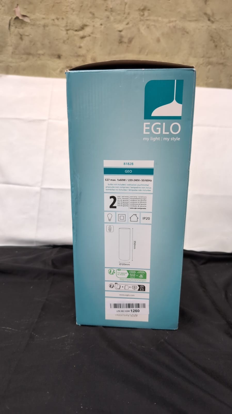 EGLO GEO 1-bulb table lamp, white lamp w/Opal Matt glass, E27 (BOXDAMAGED)
