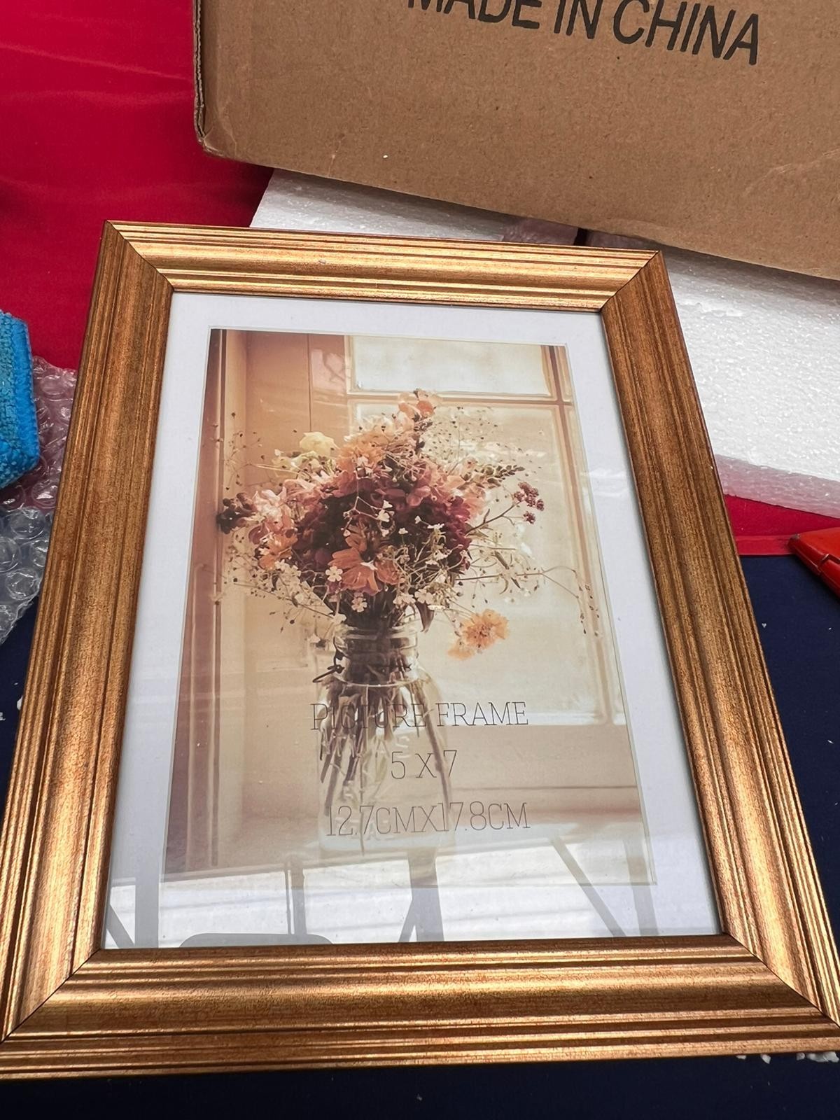 7x5 Picture Frames Set of 5, Gold Photo Frames for Wall or Tabletop Display