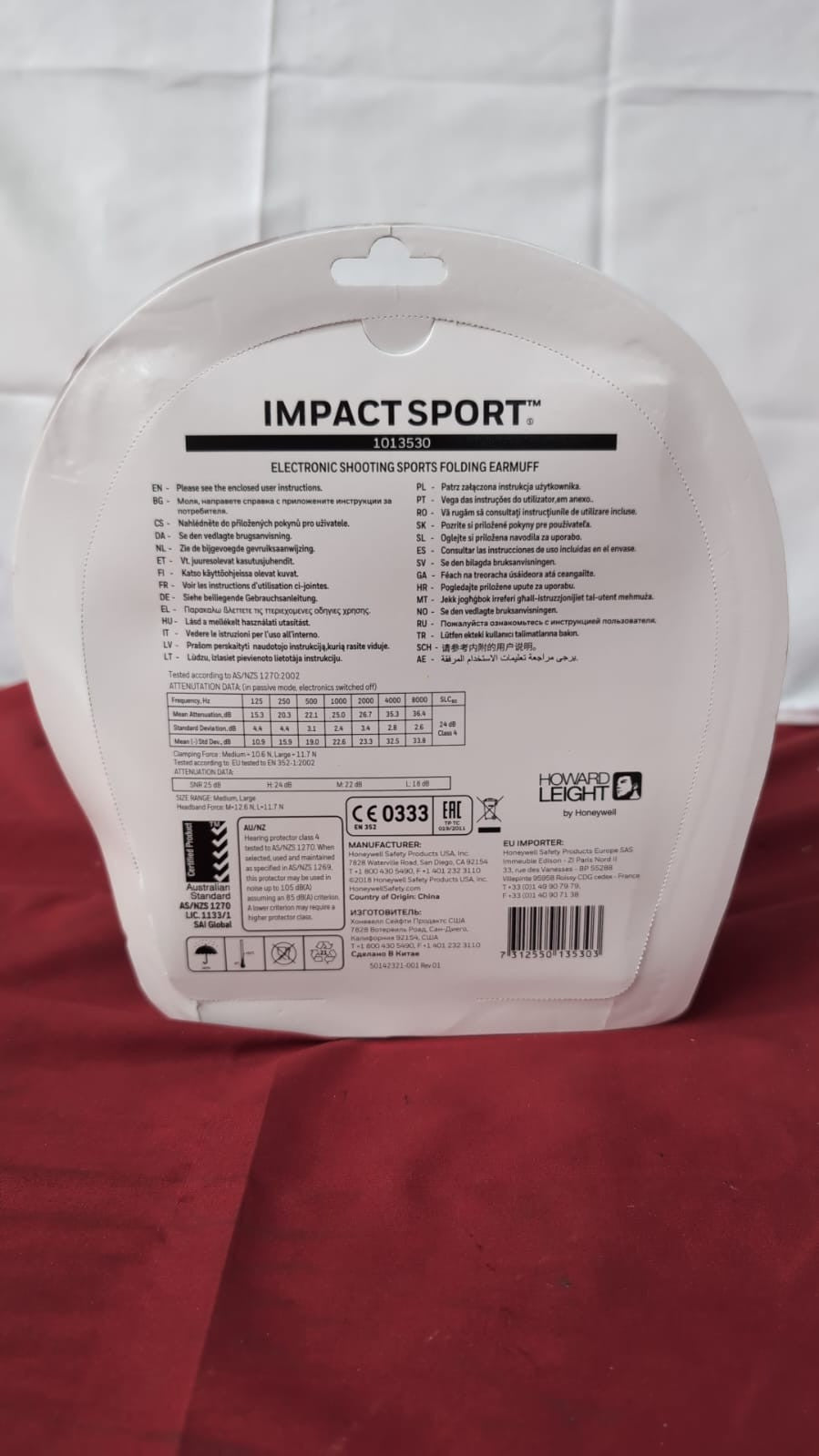 Honeywell Howard Leight Impact Sport Hear-Through Amplification Over-The-Head