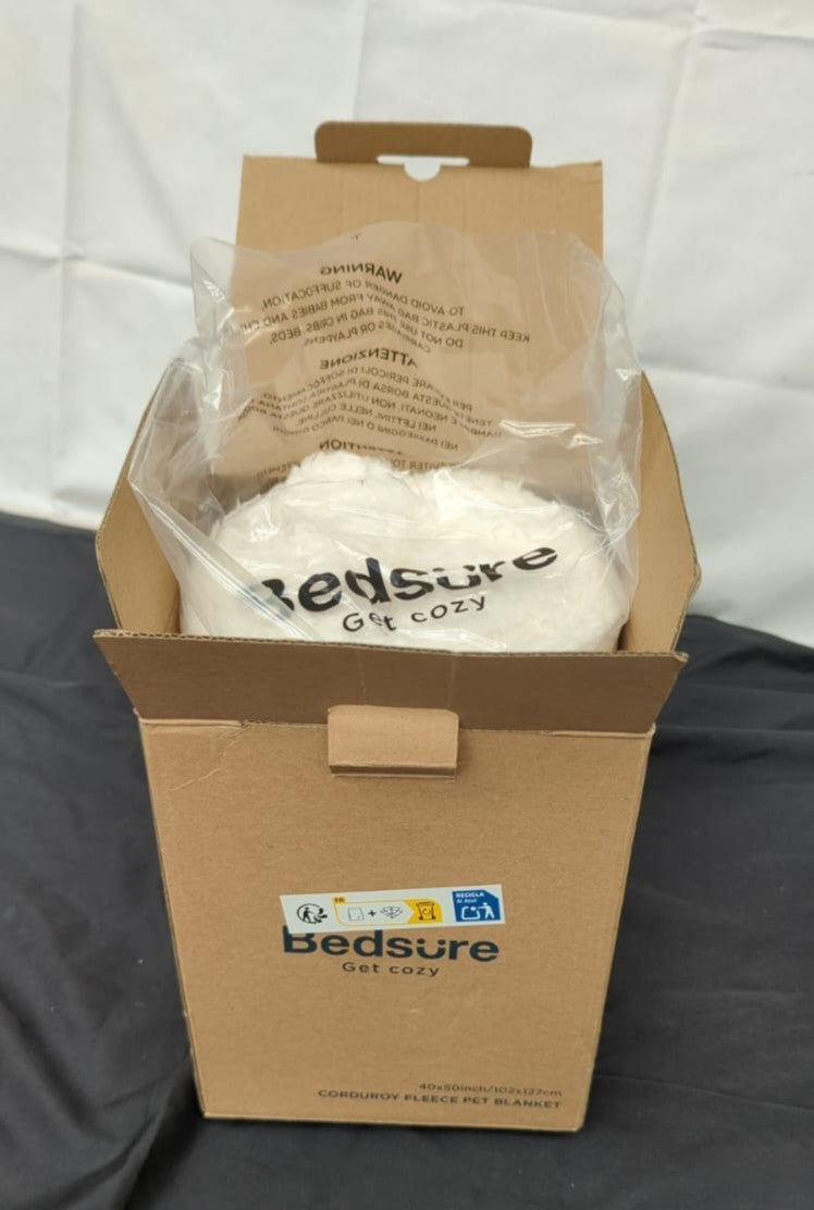 Bedsure Waterproof Dog Blanket Large - Corduroy ,Cream,(BOX OPENED)