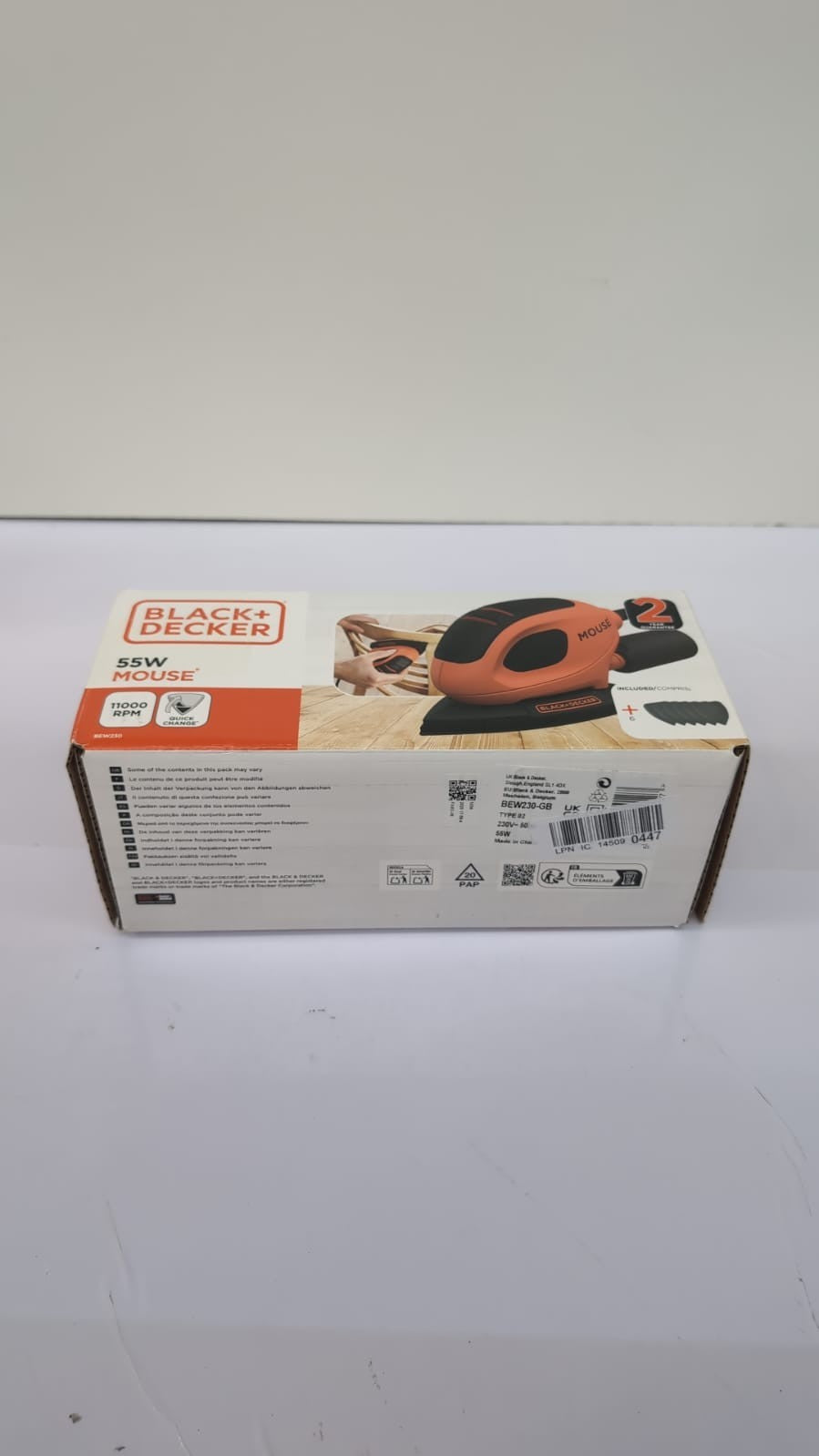 BLACK+DECKER Mouse 55W Detail Sander with  Sanding Sheets, (Used)
