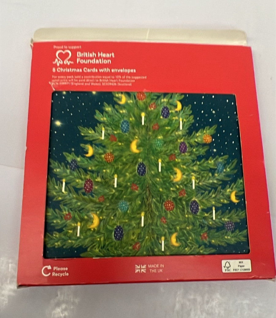 British Heart Foundation, 5 christmas cards with envelopes
