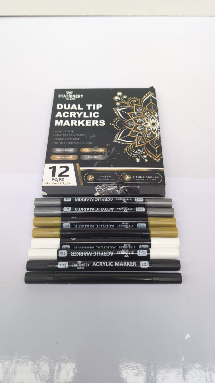 Acrylic Paint Pens 0.7mm – 8-Pack for Rock, Glass, DIY Crafts (Box Damaged)