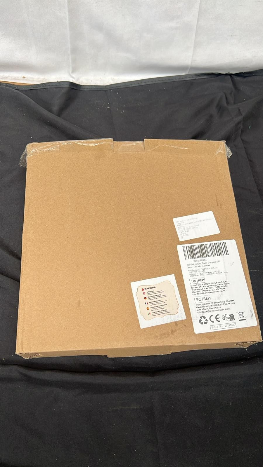 12 Inch Gold Wall Clock Silent Non Ticking with 3D Numerals, Gold