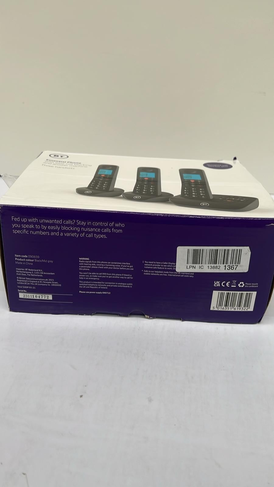 BT Essential Cordless Landline House Phone, Nuisance Call Blocker