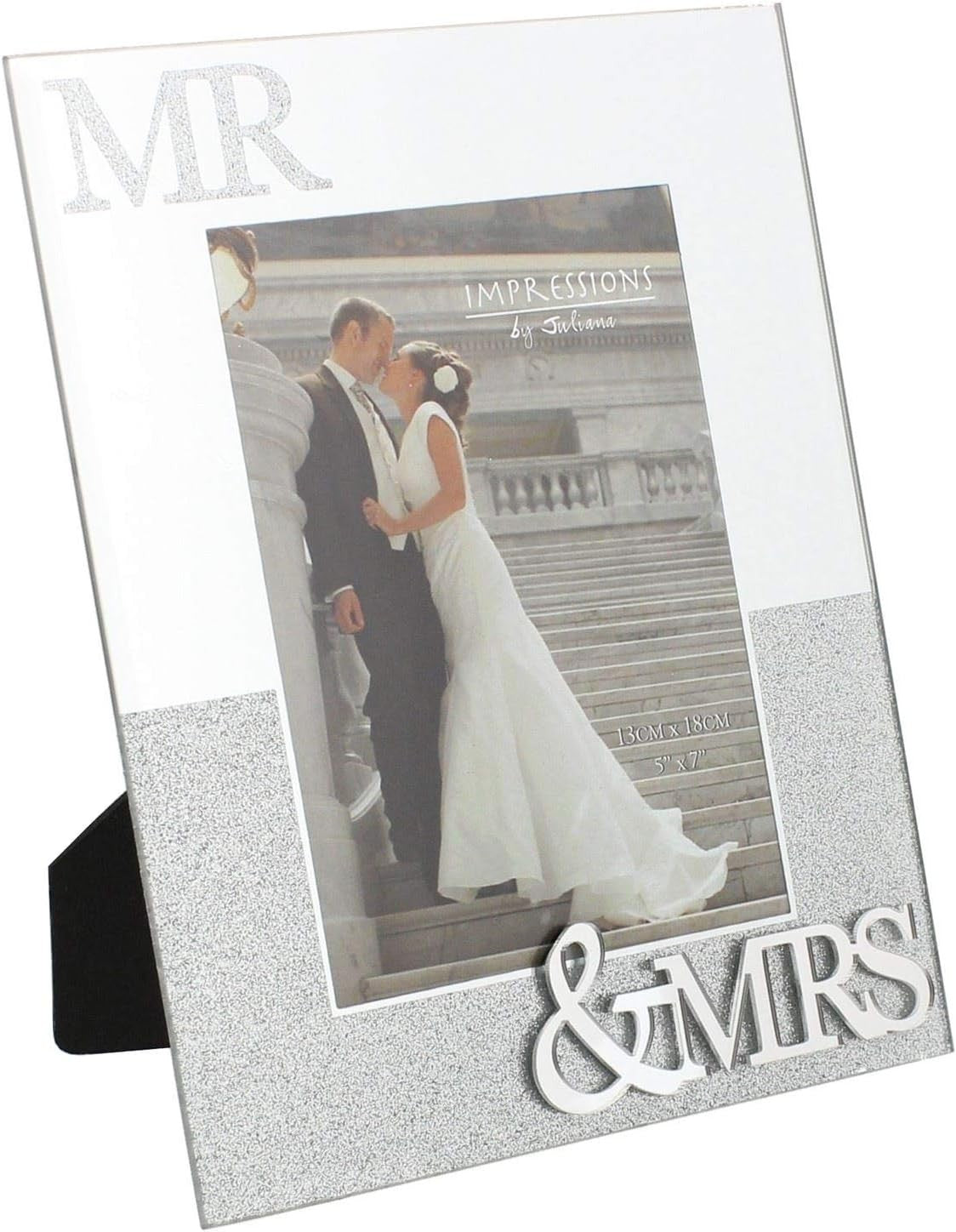 Mirror Frame with Glitter Mr & Mrs 5" x 7"