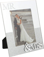 Mirror Frame with Glitter Mr & Mrs 5" x 7"