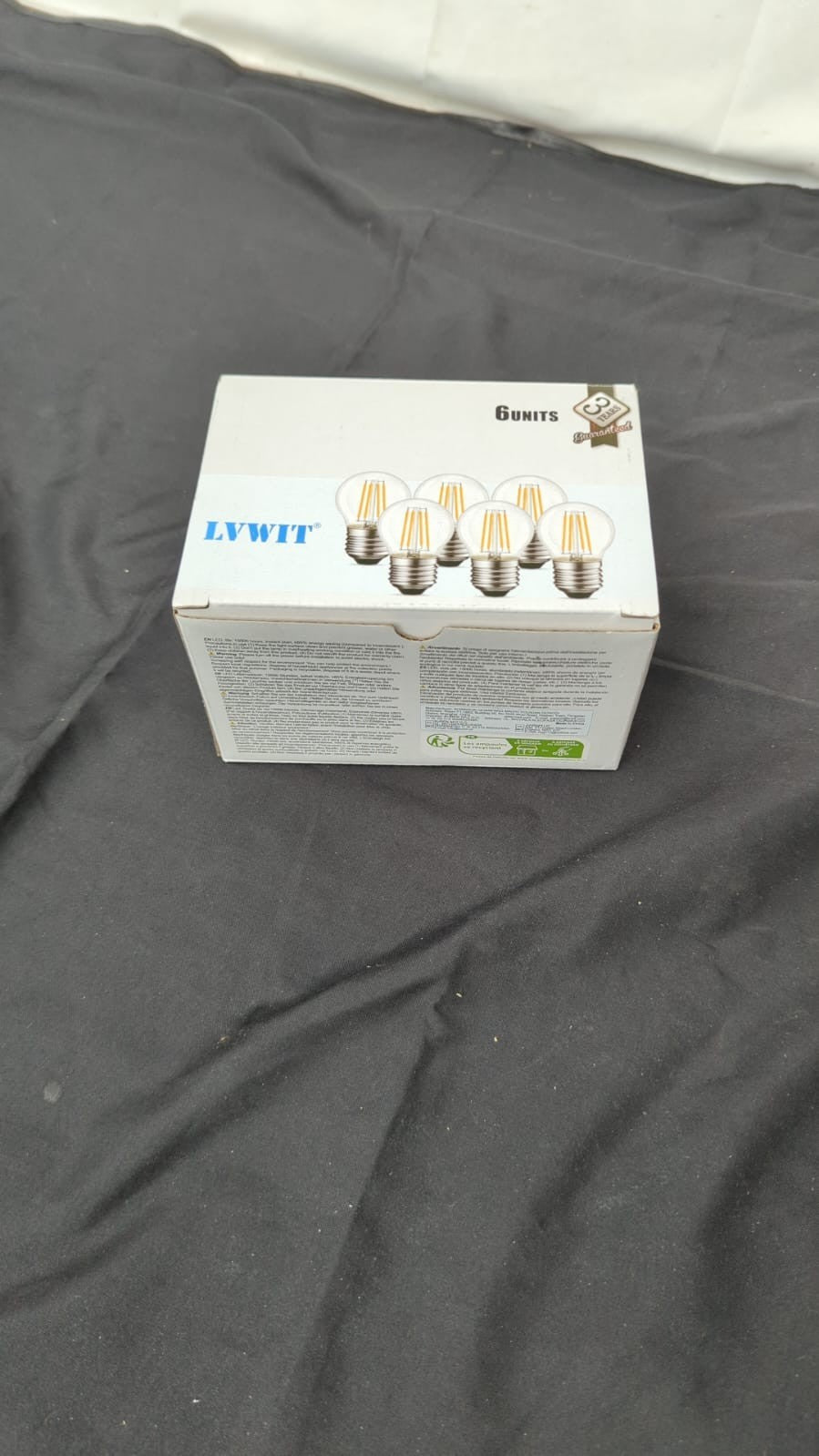 LVWIT 4W G45 E27 LED Filament Golfball Bulb, 6 Pack, 470Lm 40W Warm White