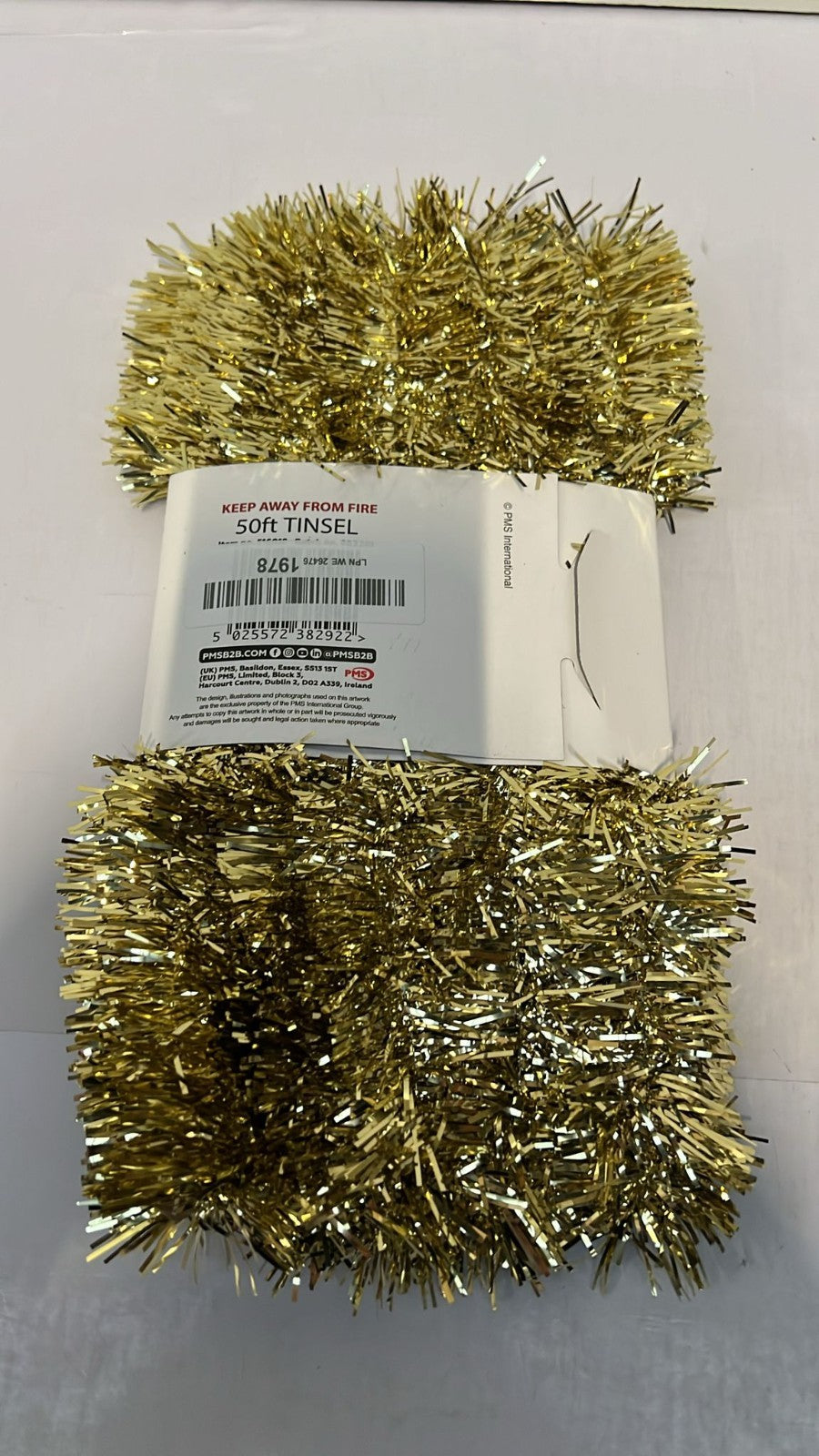 Snow White 1 Gold Tinsel Xmas Decoration 15 M