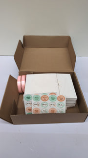 20 Pack Gift Boxes- 15 x 15 x 7 CM,with ribbon and thank you stickers,White